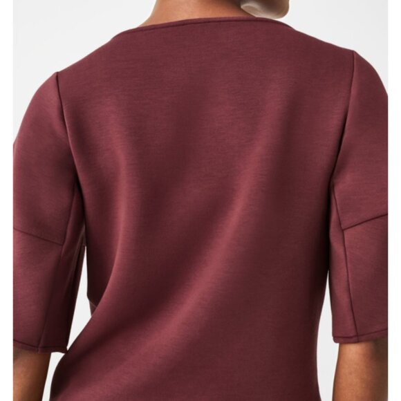 Spanx AirEssentials Puff Sleeve Desk to Dinner Top Spice Soft Terracotta Blouse - Picture 6 of 11